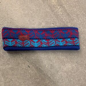Vintage verbier Blue and Red Knit Headband